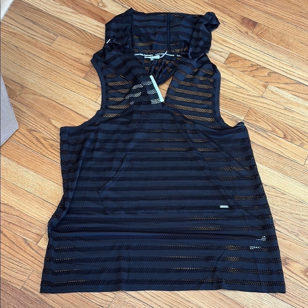 Calvin Klein Performance Black Cut-Out Swim Coverup